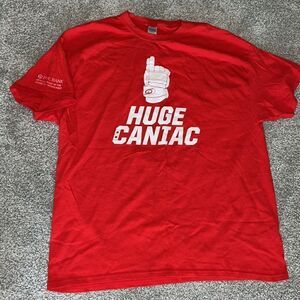 Red Huge Caniac Hockey Glove PNC Arena Carolina Hurricanes t shirt XL men’s